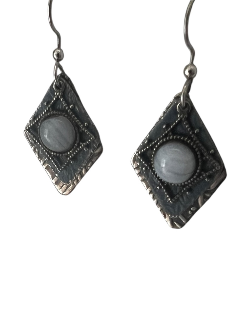 5/$25 Silver Forest Silver and Blue Dangle Earrings